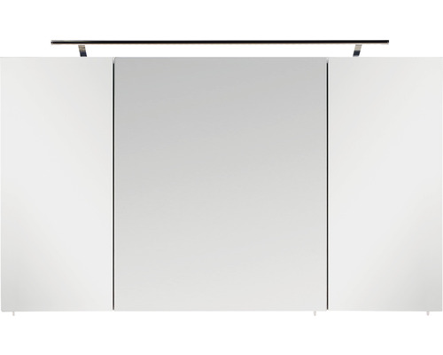 LED Spiegelschrank Marlin Bad 3040 3-türig 120x74x17.5 cm weiß hochglanz