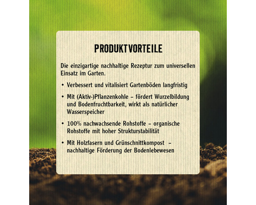 Bodenaktiv-Kompost FloraSelf Nature mit Pflanzenkohle 20 L