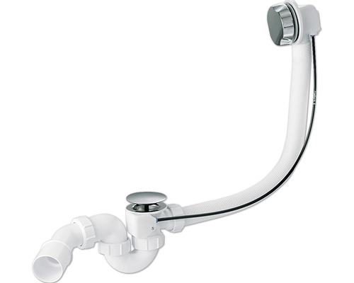 Badewannenablaufgarnitur mit Drehgriff und Siphon