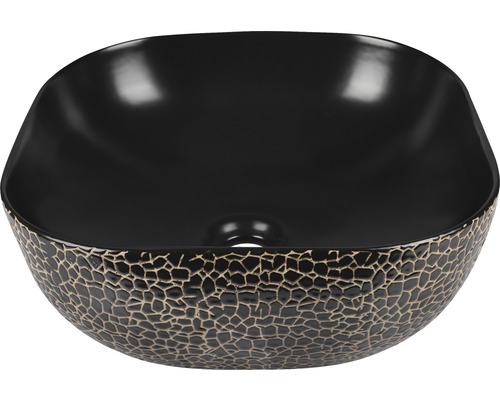 Aufsatzwaschbecken Differenz Ø 40 cm schwarz/gold Aufsatzwaschbecken Differenz Ø 40 cm schwarz/gold