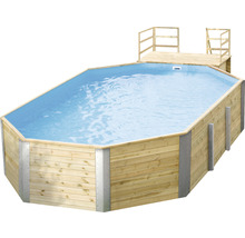 Holzpool mit Plattform