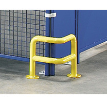 Gelber Anfahrschutz aus Stahl für Regale