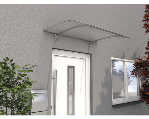 Vordach aus Acrylglas über einer Haustür