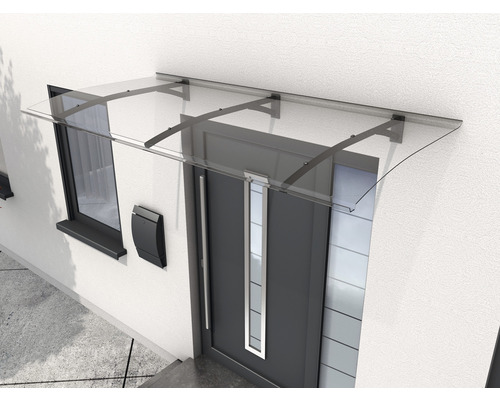 Vordach aus Glas über einer Haustür
