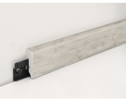 Sockelleiste mit Clip zur Befestigung an der Wand