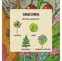 Verwendungszweck: Besonders geeignet für Obstbäume, Gemüse, Nadelgehölze sowie Zierbäume und Sträucher.