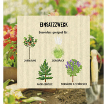 Informationen zur Verwendung mit Abbildungen von Obstbäumen, Ziergräsern, Nadelbäumen sowie Zierbäumen und Sträuchern.