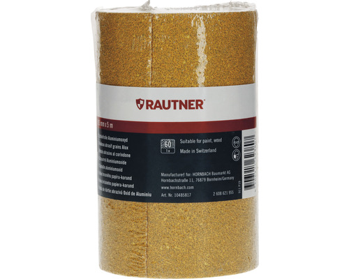 Rautner Schleifpapierrolle mit Körnung 60 geeignet für Farbe und Holz