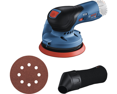 Bosch Exzenterschleifer mit Schleifpapier und Staubabsaugung