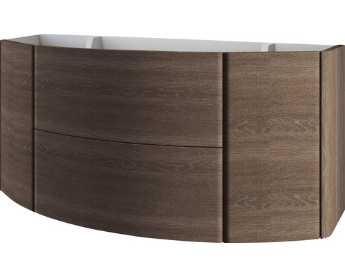 Waschbeckenunterschrank Baden Haus Eden 55x121x51 cm ohne Waschbecken eiche dunkel Waschtischunterschrank mit zwei Schubladen und Holzstruktur