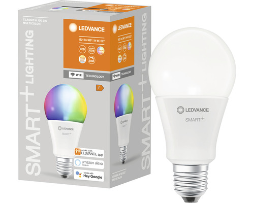 LED Lampe Ledvance A100 E27 / 14 W ( 100 W ) matt 1521 lm 2700 6500 4000 K RGBW Smart WiFi matt