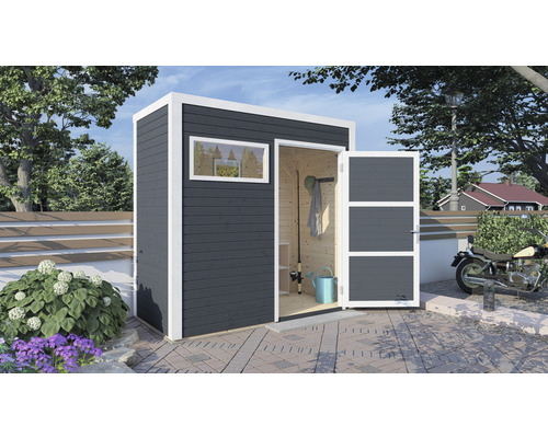 Gartenhaus Cubo 1 mit Fußboden 234x121 cm anthrazit Gartenhaus Cubo 1 mit Fußboden 234x121 cm anthrazit