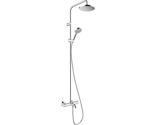Duschsäule hansgrohe Vernis Blend 26274000 mit Thermostat und Wanneneinlauf chrom Duschsäule mit Kopf- und Handbrause