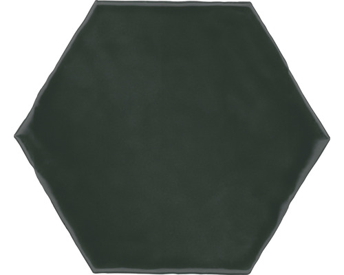 Steingut Wandfliese Artisan 15,0x17,5 cm grün glänzend