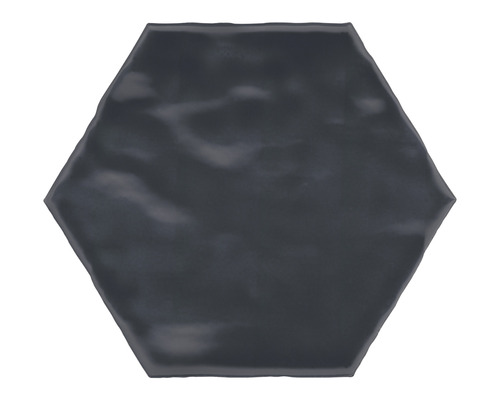 Steingut Wandfliese Artisan Hexagon 15x17,5 cm blau glänzend Sechseckige Keramikfliese
