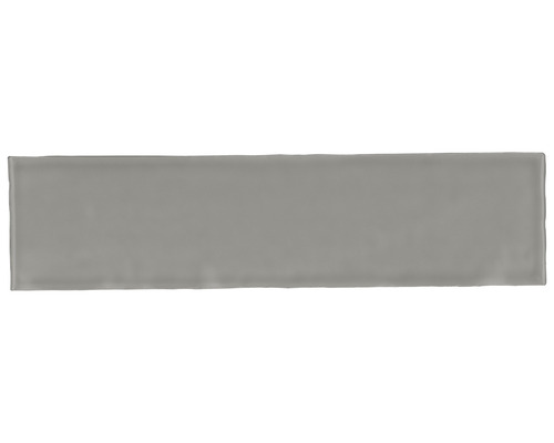Steingut Wandfliese Artisan 7,5x30 cm grau glänzend Graue Keramikfliese im Querformat