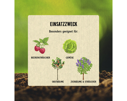 Anwendungsbereich: Besonders geeignet für Beerensträucher, Gemüse, Obstbäume sowie Zierbäume und Sträucher.
