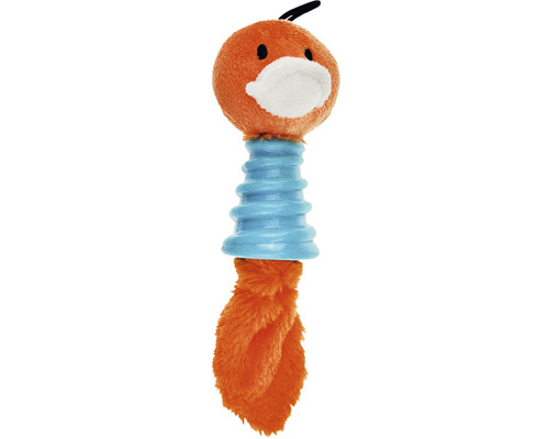 Hundespielzeug mit Plüschkopf und geripptem Mittelteil