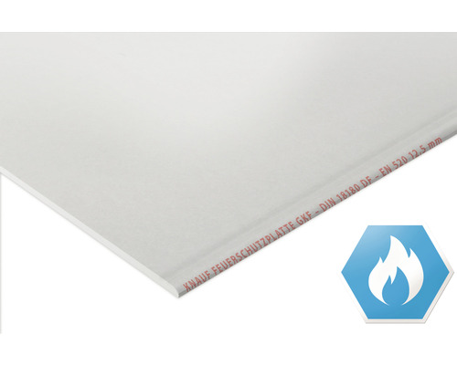 Knauf Brandschutzplatte GKF mit Feuersymbol