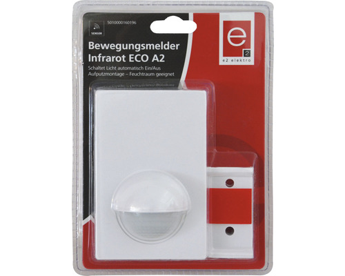 Infrarot Bewegungsmelder ECO A2 für die Aufputzmontage, geeignet für Feuchträume