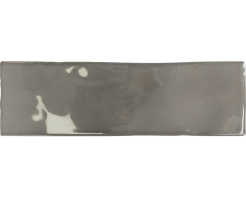 Steingut Wandfliese Borgo 6,5x20,0 cm anthrazit glänzend