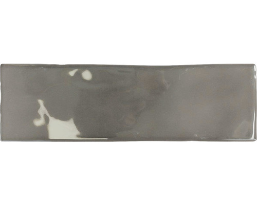 Steingut Wandfliese Borgo 6,5x20 cm anthrazit glänzend Rechteckige Keramikfliese
