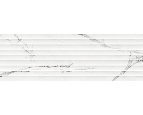 Steingut Dekorfliese Cellini 33,3x100,0 cm grau glänzend rektifiziert