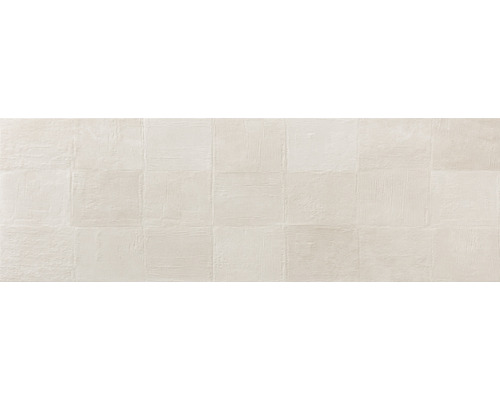Steingut Dekorfliese Oyster Ivory 33,3x100 cm beige matt rektifiziert Fliesenmuster mit horizontalen und vertikalen Texturen