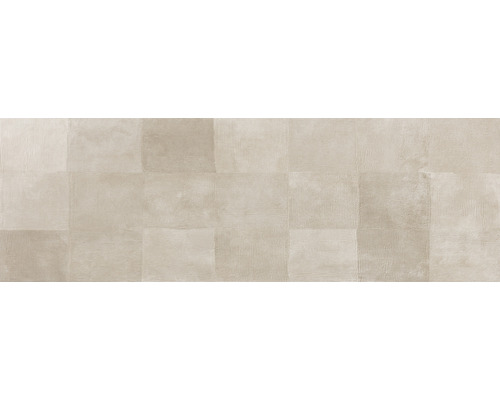 Steingut Dekorfliese Oyster Noce 33,3x100 cm braun matt rektifiziert Quadratische Textiltapete mit Stoffstruktur