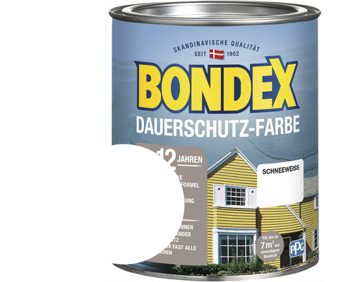 Holzfarbe-Dauerschutzfarbe Bondex schneeweiß 750 ml