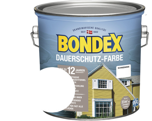 Holzfarbe-Dauerschutzfarbe Bondex schneeweiß 2,5 l