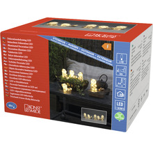 Verpackung einer LED-Dekorationsbeleuchtung von Konstsmide mit Teddybären-Motiv für den Außenbereich