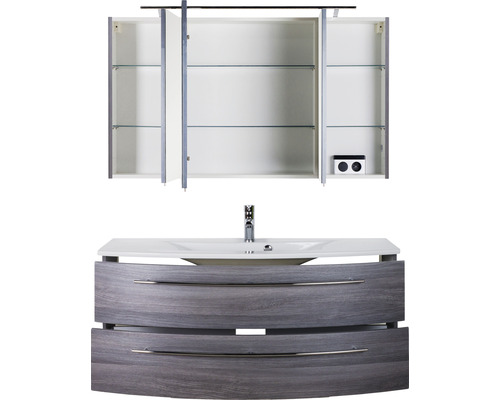 Waschtischunterschrank mit Waschbecken und Spiegelschrank für das Badezimmer