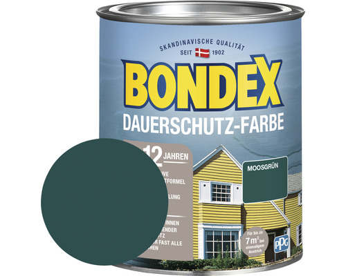 BONDEX Dauerschutz-Holzfarbe moosgrün 750 ml Bondex Dauerschutz-Farbe, Moosgrün, Farbdose