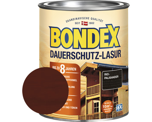 BONDEX Dauerschutz-Lasur rio palisander 750 ml Bondex Dauerschutz-Lasur Farbfacetten Rio-Palisander, für den Aussenbereich