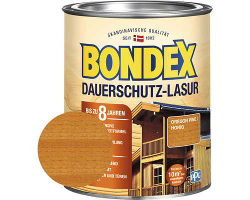 BONDEX Dauerschutz-Lasur oregon pinie 750 ml Bondex Dauerschutz-Lasur Holzschutzlasur für Aussen Oregon Pine Honig