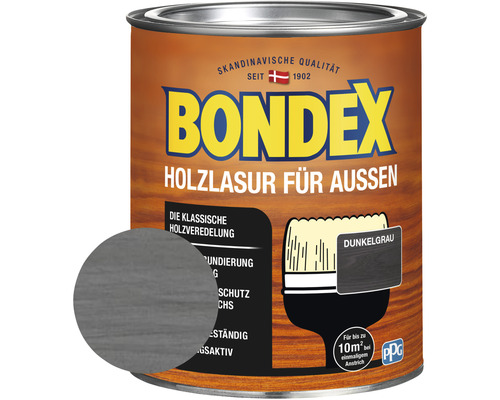 Holzschutz-Lasur Bondex dunkelgrau 750 ml