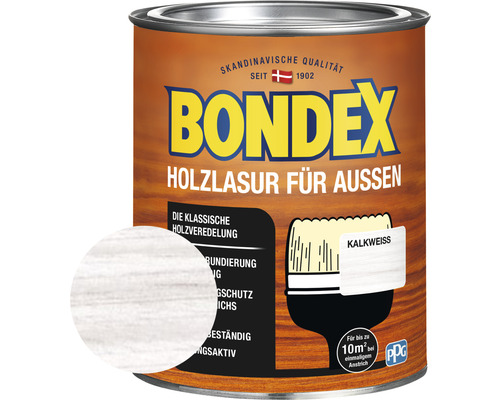 Holzschutz-Lasur Bondex kalkweiß 750 ml