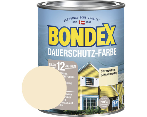 Holzfarbe-Dauerschutzfarbe Bondex cremeweiß/champagner 750 ml