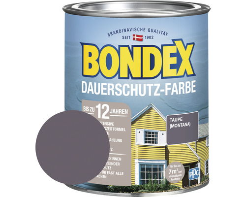 Holzfarbe-Dauerschutzfarbe Bondex taupe/montana 750 ml