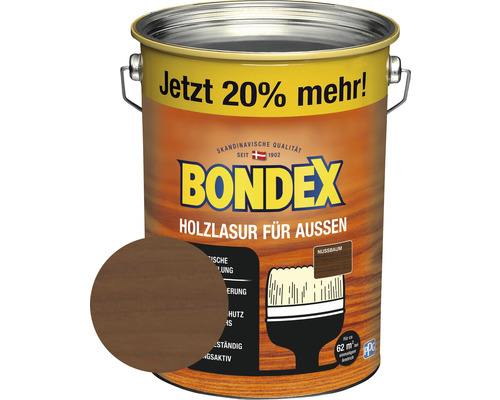Holzschutz-Lasur Bondex nussbaum 4,8 l (20 % Gratis!)
