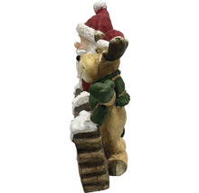Dekorative Weihnachtsfigur mit Weihnachtsmann und Elch