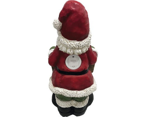Rückansicht einer Weihnachtsmannfigur mit Batteriefach