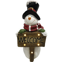 Dekorativer Schneemann mit Willkommensschild für den Innenbereich