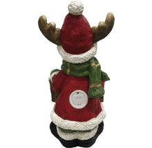 Rückansicht einer dekorativen Rentierfigur mit Beleuchtung für Weihnachten