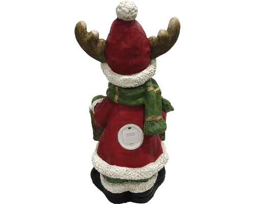 Rückansicht einer dekorativen Rentierfigur mit Beleuchtung für Weihnachten