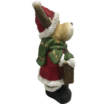 Dekofigur Elch mit Weihnachtsmann-Kostüm