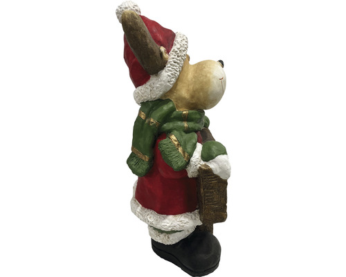 Dekofigur Elch mit Weihnachtsmann-Kostüm