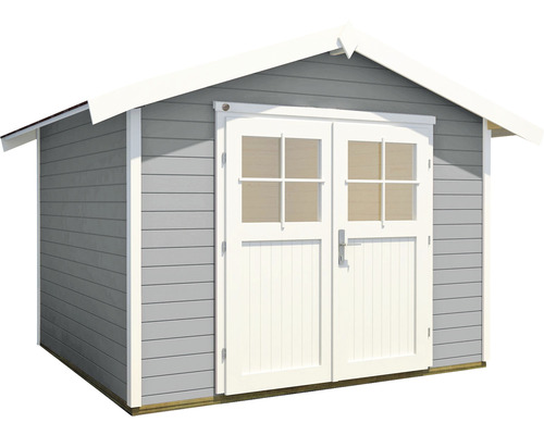 Gartenhaus mit Doppeltür und horizontaler Holzverkleidung