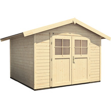 Holzgartenhaus mit Doppeltür und Fenstern